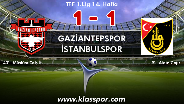 Gaziantepspor 1 - İstanbulspor 1