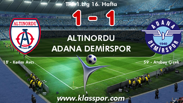 Altınordu 1 - Adana Demirspor 1