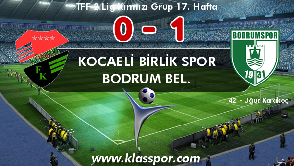 Kocaeli Birlik Spor 0 - Bodrum Bel. 1