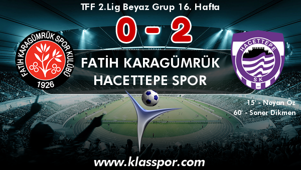 Fatih Karagümrük 0 - Hacettepe Spor 2