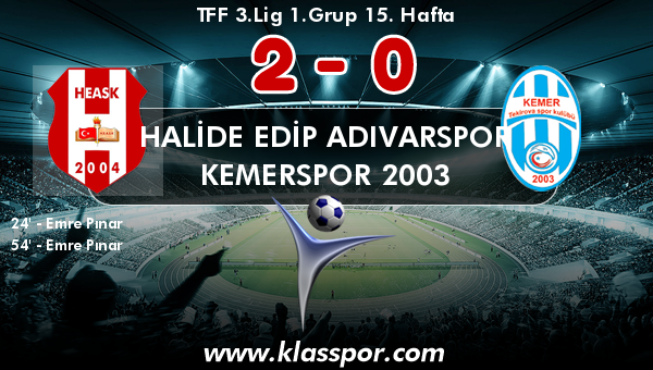 Halide Edip Adıvarspor 2 - Kemerspor 2003 0