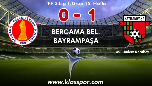 Bergama Bel. 0 - Bayrampaşa 1