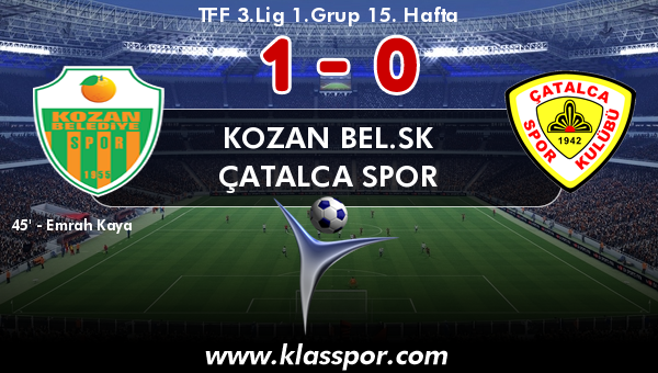 Kozan Bel.SK 1 - Çatalca Spor 0