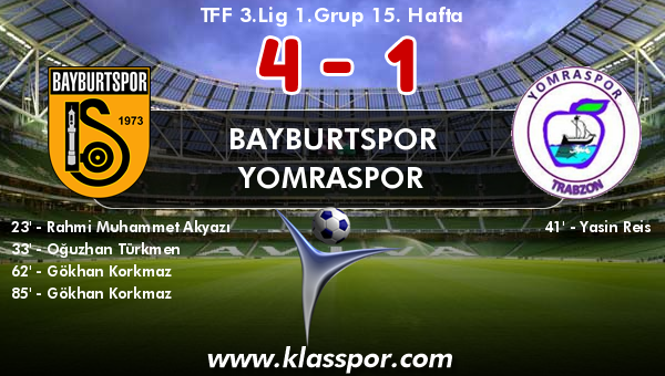 Bayburtspor 4 - Yomraspor 1