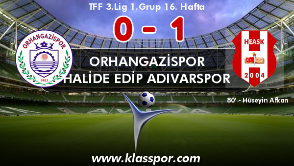 Orhangazispor 0 - Halide Edip Adıvarspor 1
