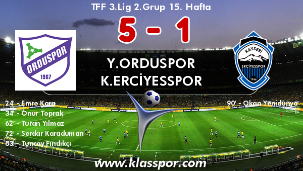 Y.Orduspor 5 - K.Erciyesspor 1