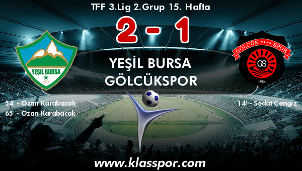 Yeşil Bursa 2 - Gölcükspor 1