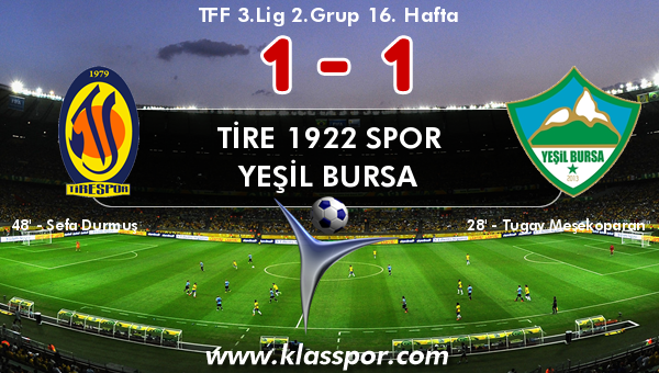 Tire 1922 Spor 1 - Yeşil Bursa 1