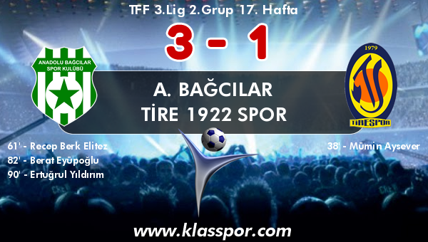 A. Bağcılar 3 - Tire 1922 Spor 1