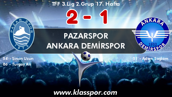 Pazarspor 2 - Ankara Demirspor 1