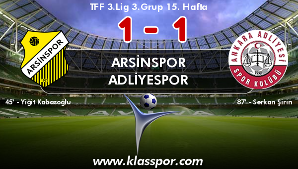 Arsinspor 1 - Adliyespor 1