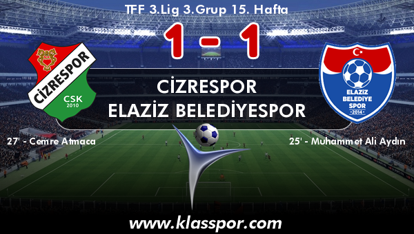 Cizrespor 1 - Elaziz Belediyespor 1