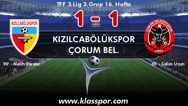 Kızılcabölükspor 1 - Çorum Bel. 1