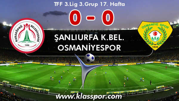 Şanlıurfa K.Bel. 0 - Osmaniyespor 0