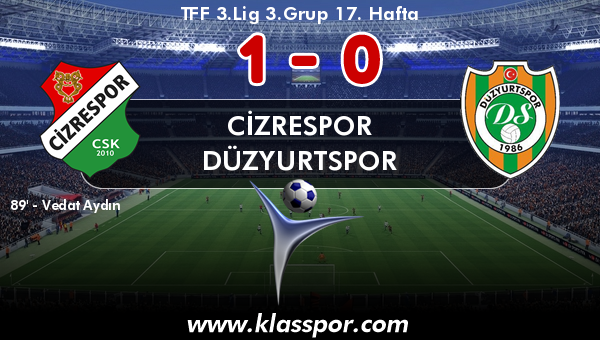 Cizrespor 1 - Düzyurtspor 0