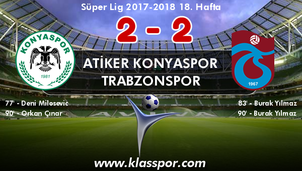Atiker Konyaspor 2 - Trabzonspor 2