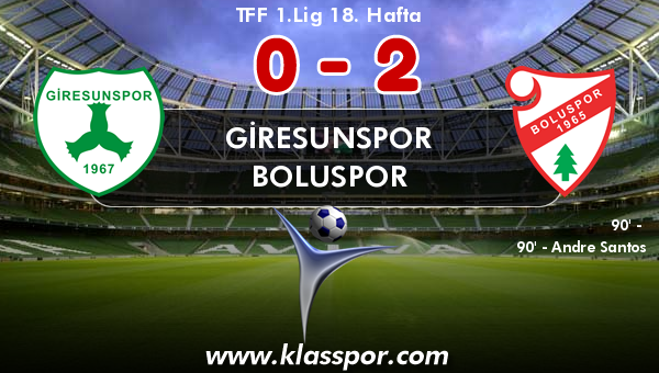 Giresunspor 0 - Boluspor 2