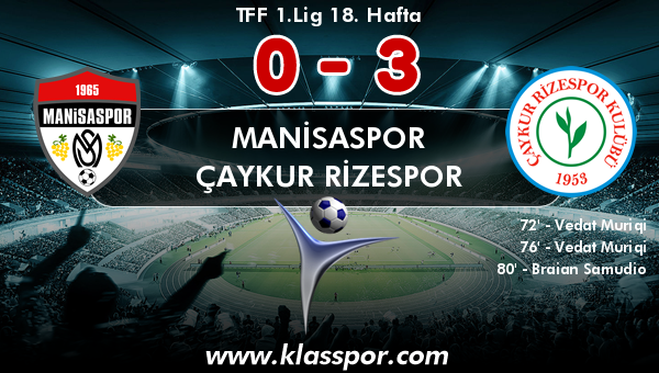 Manisaspor 0 - Çaykur Rizespor 3