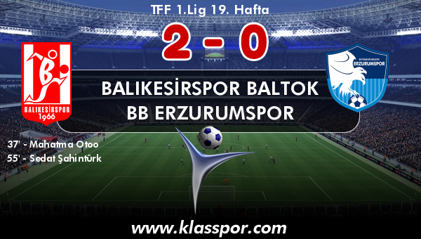 Balıkesirspor Baltok 2 - BB Erzurumspor 0