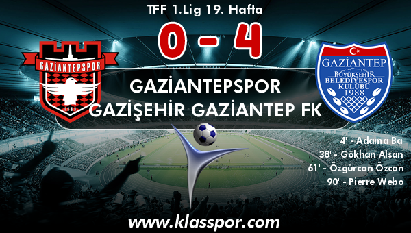 Gaziantepspor 0 - Gazişehir Gaziantep FK 4