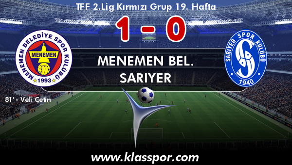 Menemen Bel. 1 - Sarıyer 0