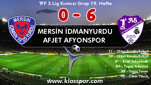 Mersin İdmanyurdu 0 - Afjet Afyonspor  6