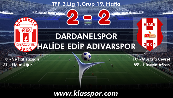 Dardanelspor 2 - Halide Edip Adıvarspor 2