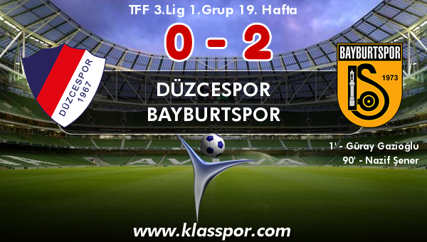 Düzcespor 0 - Bayburtspor 2