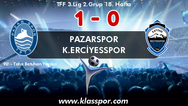 Pazarspor 1 - K.Erciyesspor 0