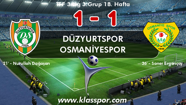 Düzyurtspor 1 - Osmaniyespor 1