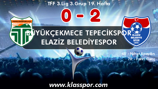 Büyükçekmece Tepecikspor 0 - Elaziz Belediyespor 2