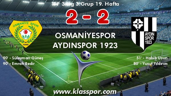 Osmaniyespor 2 - Aydınspor 1923 2