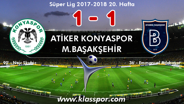 Atiker Konyaspor 1 - M.Başakşehir 1