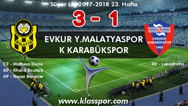 Evkur Y.Malatyaspor 3 - K Karabükspor 1