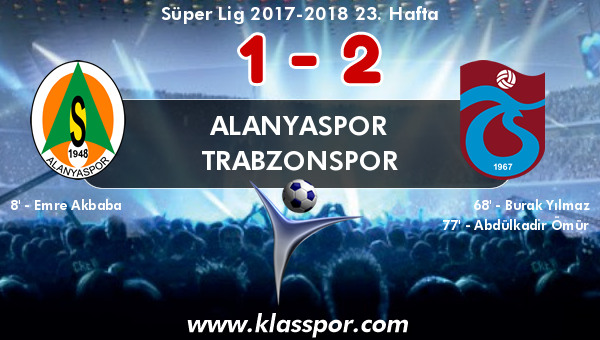 Alanyaspor 1 - Trabzonspor 2