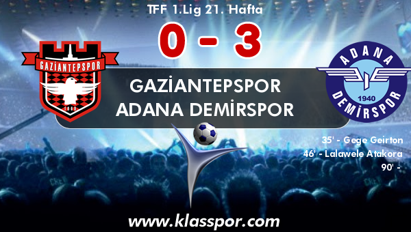 Gaziantepspor 0 - Adana Demirspor 3