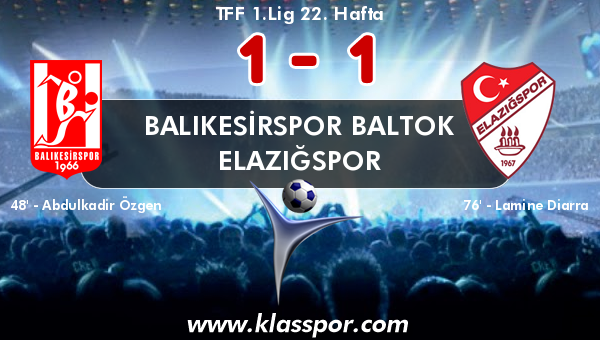 Balıkesirspor Baltok 1 - Elazığspor 1