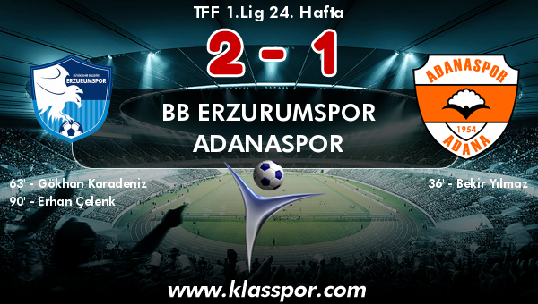 BB Erzurumspor 2 - Adanaspor 1