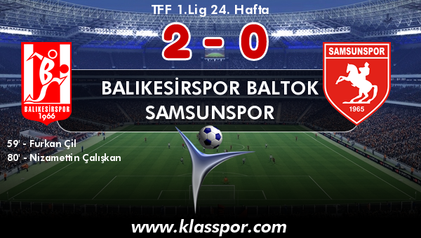 Balıkesirspor Baltok 2 - Samsunspor 0