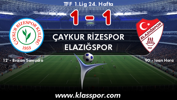 Çaykur Rizespor 1 - Elazığspor 1