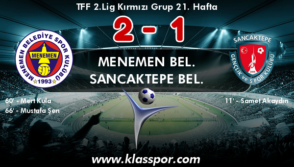 Menemen Bel. 2 - Sancaktepe Bel. 1