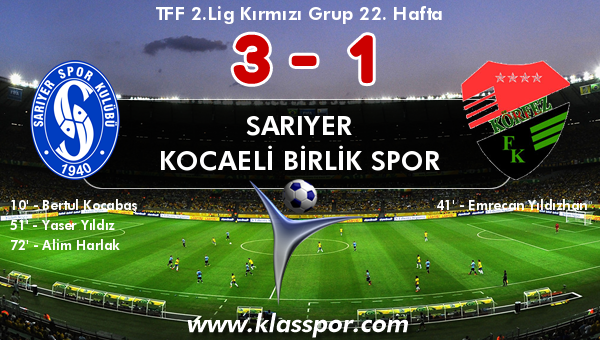 Sarıyer 3 - Kocaeli Birlik Spor 1