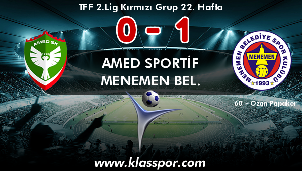 Amed Sportif 0 - Menemen Bel. 1