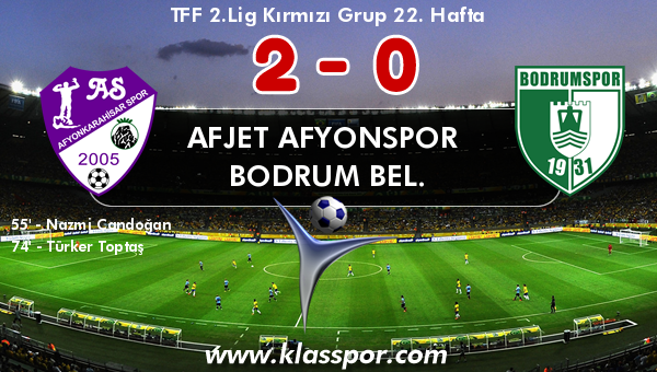 Afjet Afyonspor  2 - Bodrum Bel. 0