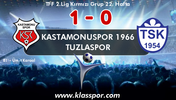 Kastamonuspor 1966 1 - Tuzlaspor 0