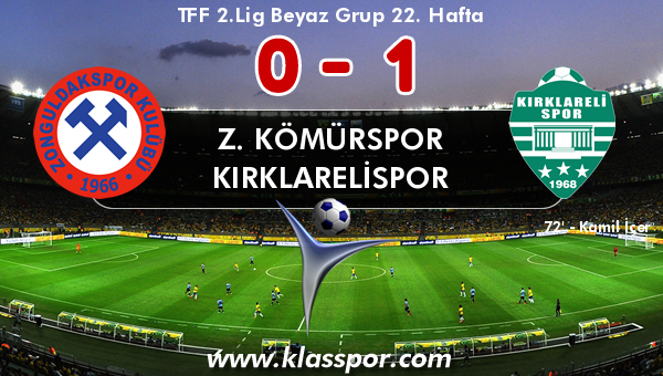 Z. Kömürspor 0 - Kırklarelispor 1