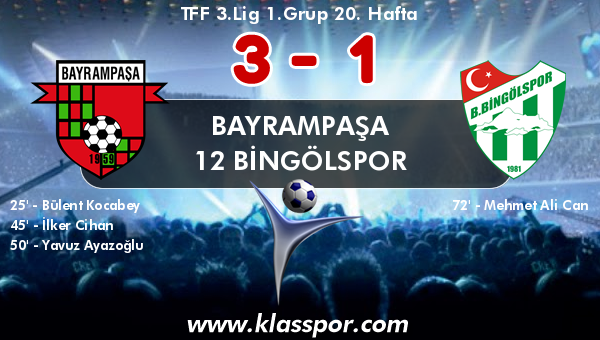 Bayrampaşa 3 - 12 Bingölspor 1