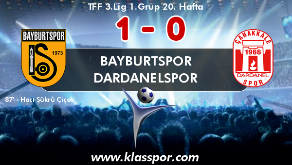 Bayburtspor 1 - Dardanelspor 0