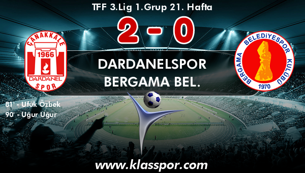 Dardanelspor 2 - Bergama Bel. 0