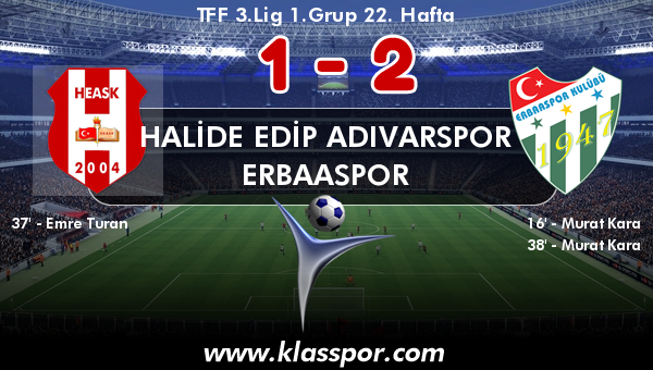 Halide Edip Adıvarspor 1 - Erbaaspor 2